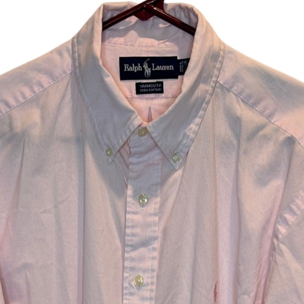 Ralph Lauren Yarmouth Pink Oxford Button Down Shirt Long‎ Sleeve Size 16.5 35